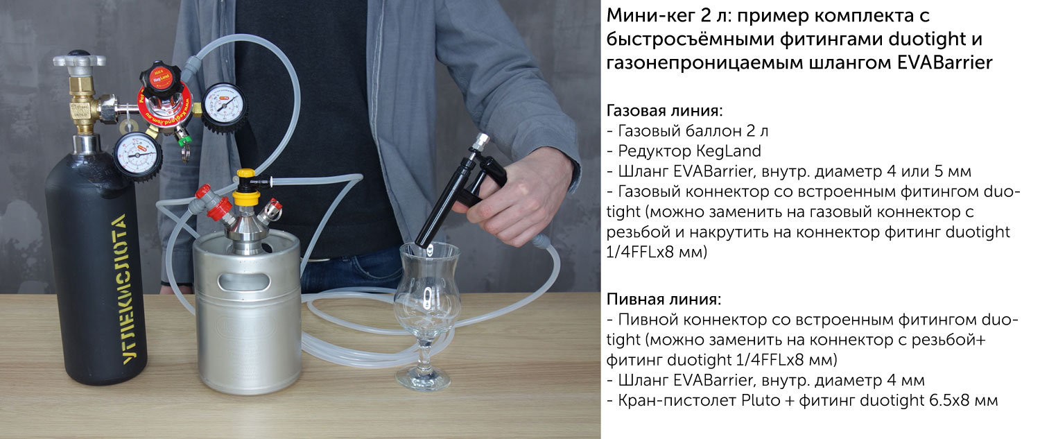 Мини-кег KegLand из нержавеющей стали, 2 л. Купить в интернет-магазине  BeerMachines с доставкой по Москве и России